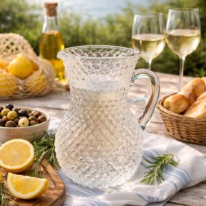 Desenli Cam Sürahi – Şık Cam Su ve Limonata Sürahisi